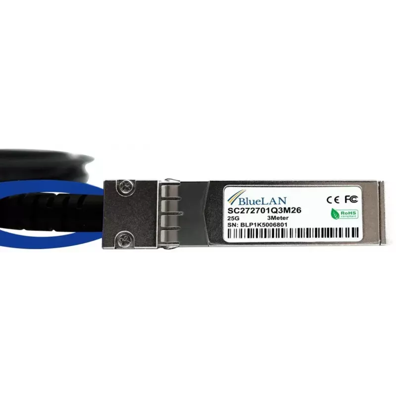 InfiniBand/optiskās šķiedras kabelis BlueOptics SFP-25G-C50CM 0.5 m SFP28 melns