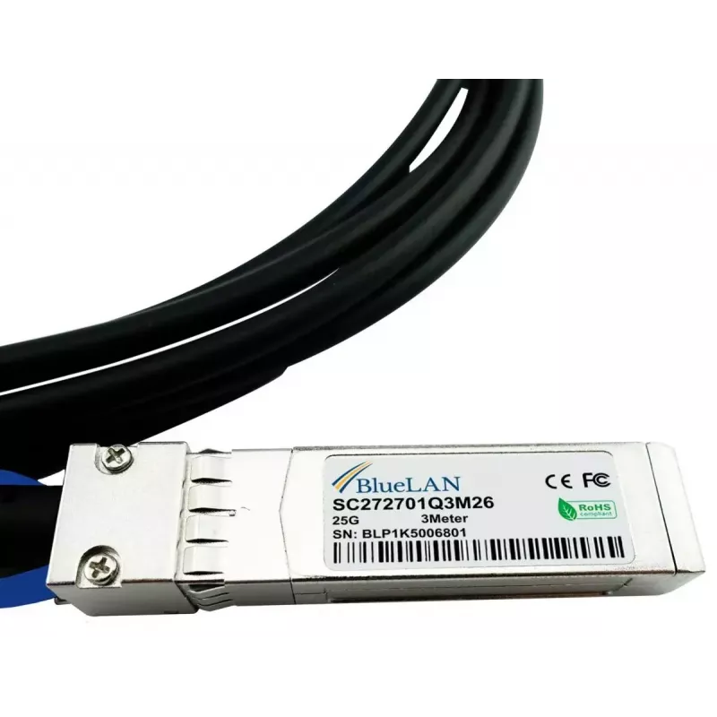 SFP28 DAC kabelis BlueOptics SFP28-DAC-1M-AT-BL 1 m vīrišķs/vīrišķs
