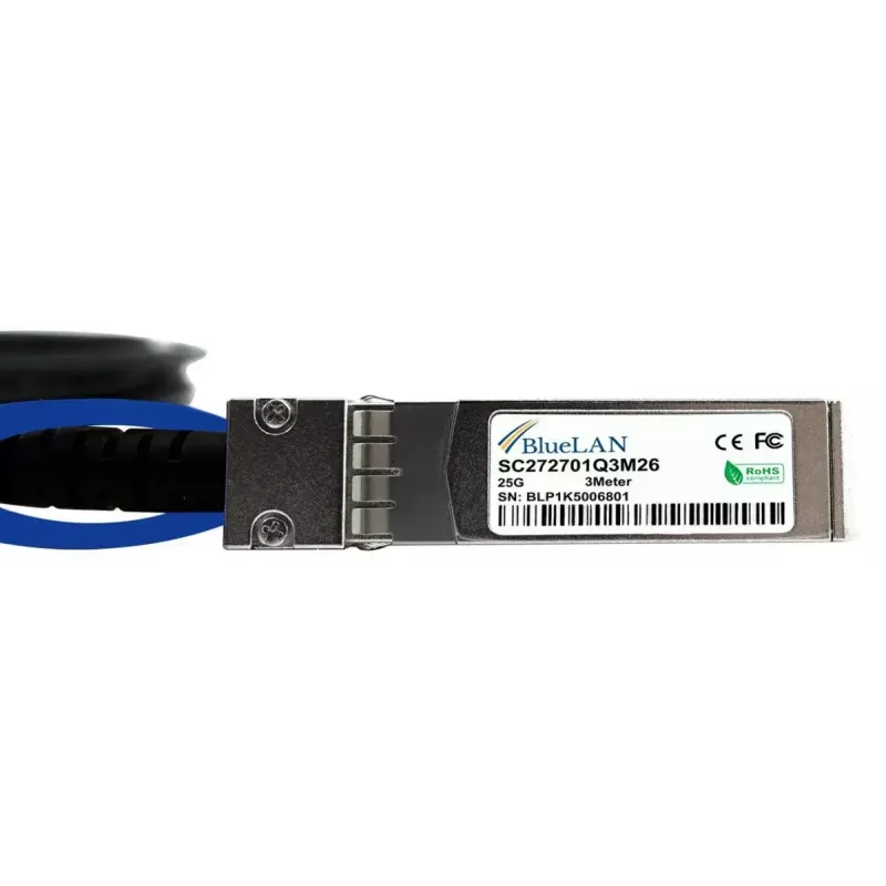 SFP28 DAC kabelis BlueOptics SFP28-DAC-3M-AT-BL 3 m, vīriešu/vīriešu
