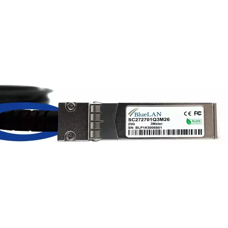 SFP28 DAC kabelis BlueOptics SFP28-DAC-3M-HU 3m Vīrieša savienotājs