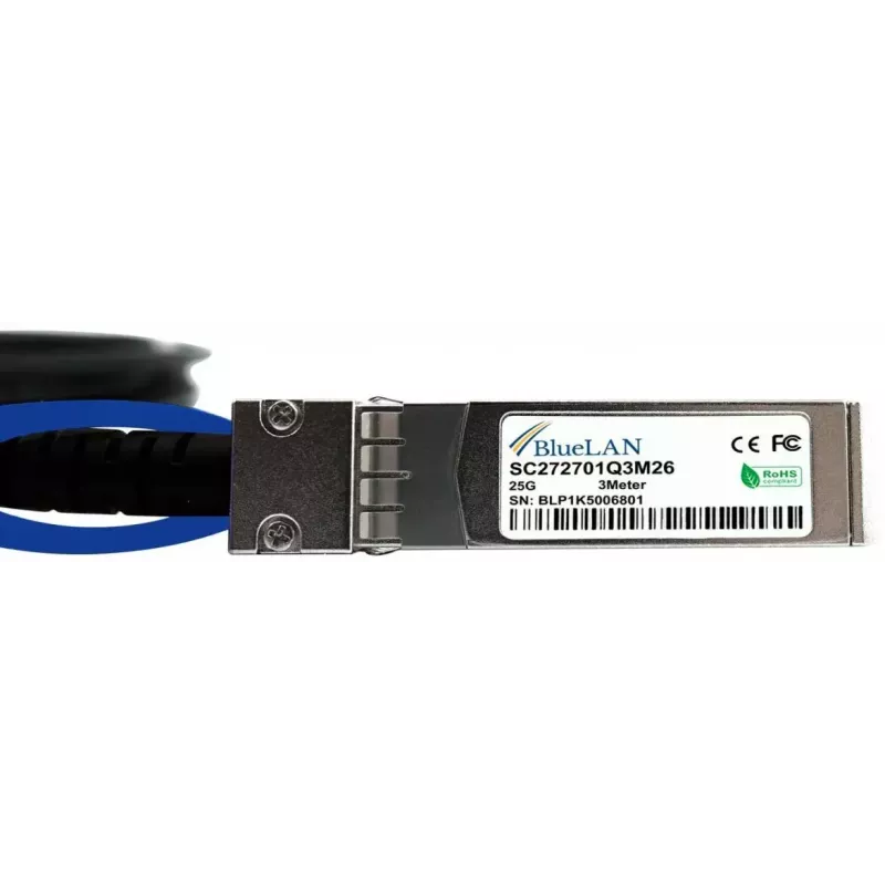 SFP28 DAC kabelis BlueOptics SFP28-DAC-3M-LS-BL 3m vīriešu/vīriešu