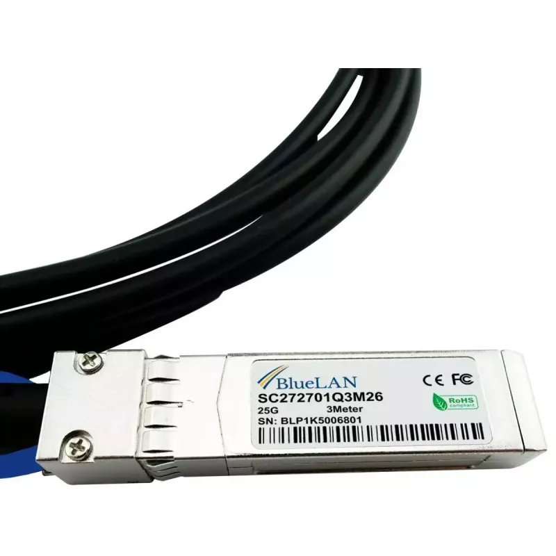 SFP28 DAC kabelis BlueOptics SFP28-DAC-3M-MR-BL 3 m vīrišķais/vīrišķais