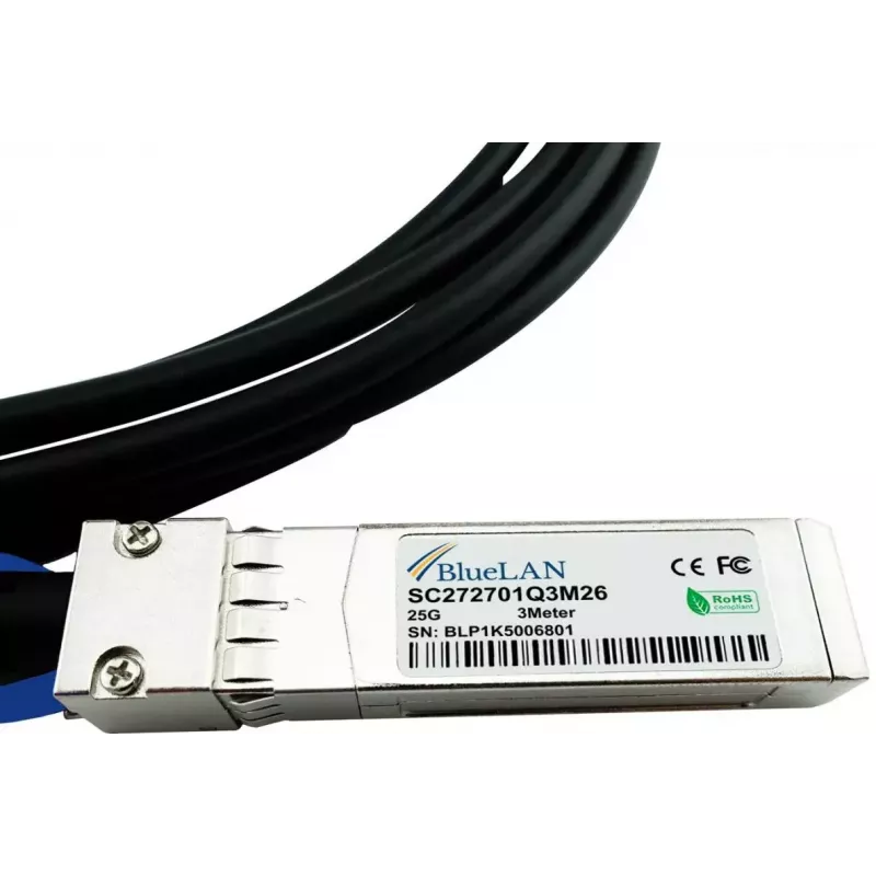 SFP28 DAC kabelis BlueOptics SFP28-DAC-3M-QL 3 m vīrišķais/vīrišķais