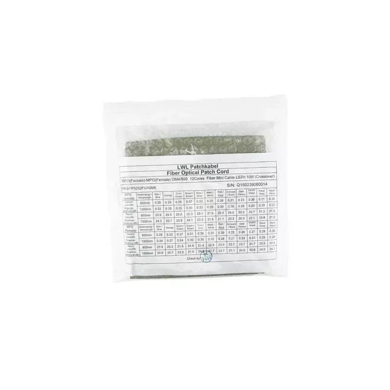 Optiskās šķiedras kabelis BlueOptics SFP5252FU50MKB MPO OM4 50 m Violeta