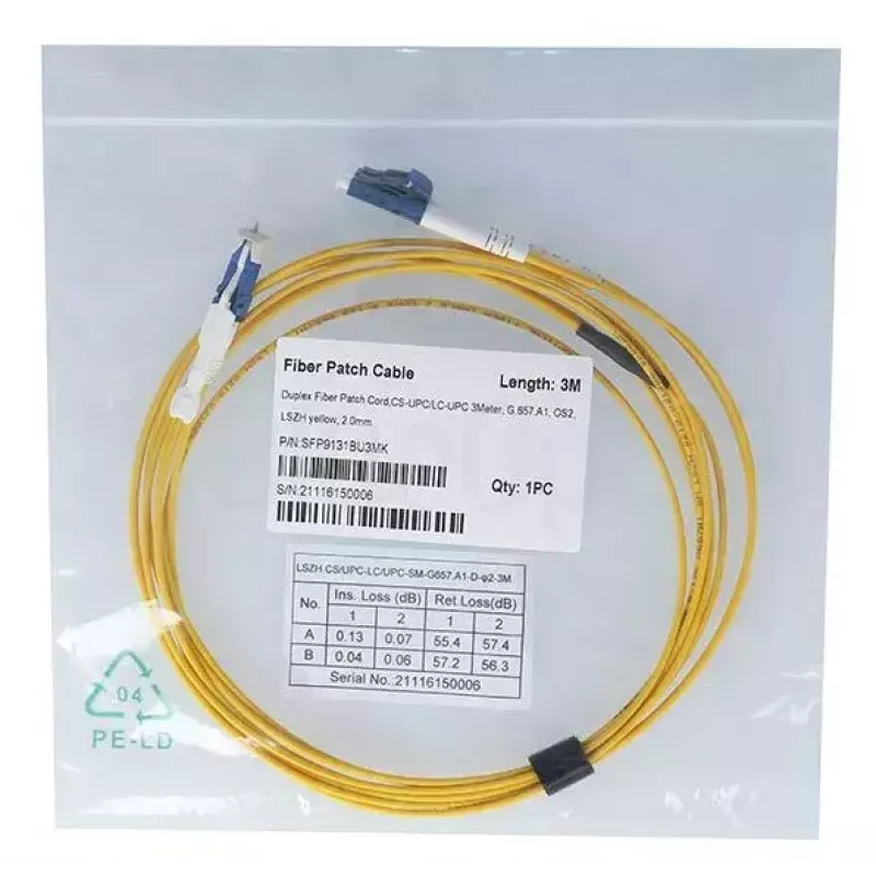 Optiskās šķiedras kabelis BlueOptics SFP9131BU5MK CS LC OS2 5 m Dzeltens