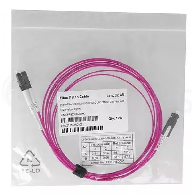 Optiskās šķiedras kabelis BlueOptics SFP9331FU2MK SN LC OM4 2 m Violets