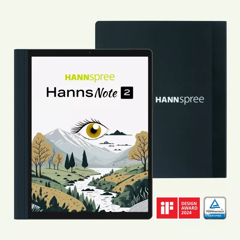 Hannspree HannsNote2 e-grāmatu lasītājs ar skārienekrānu, 64 GB, Wi-Fi, melns