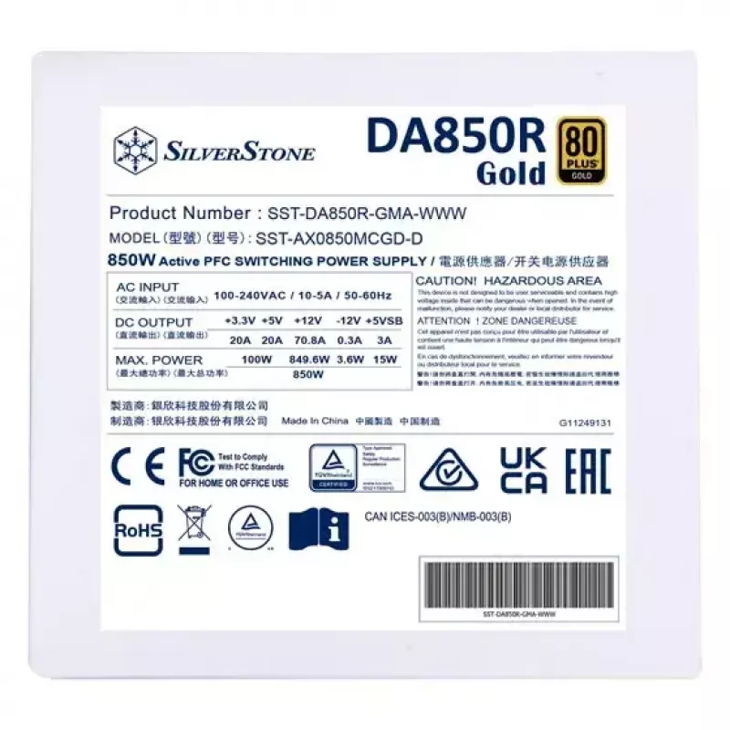 Barošanas bloks Silverstone DA850R 850 W