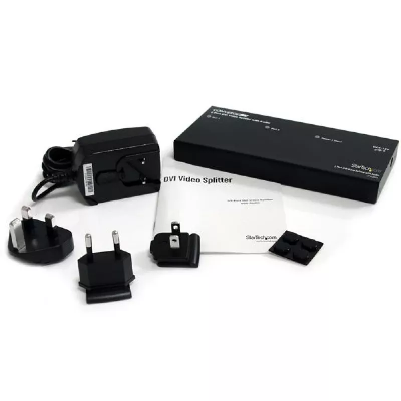 StarTech.com 2 portu DVI video sadalītājs ar audio, DVI, 2x DVI, 1920 x 1200 pikseļi, melns, alumīnijs, 10 m