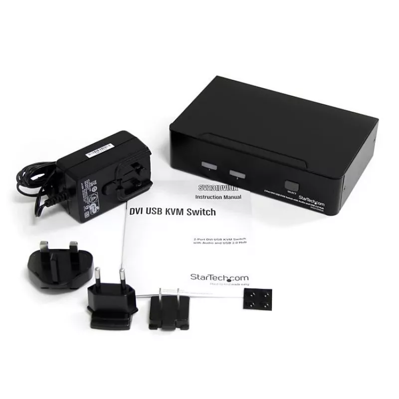 StarTech.com 2 Portu DVI USB KVM slēdzis ar audio un USB 2.0 centrmezglu