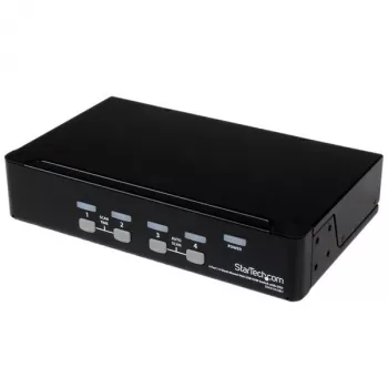 StarTech.com 4 pieslēgvietu 1U montējams statīvā USB KVM slēdzis ar OSD, 1920 x 1440 pikseļi, montāža statīvā, 5,4 W, 1U, melns