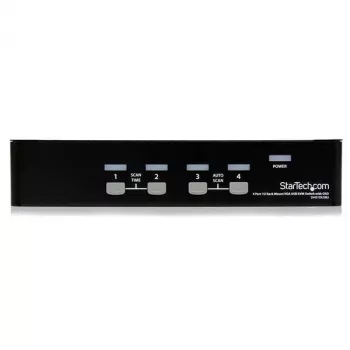 StarTech.com 4 pieslēgvietu 1U montējams statīvā USB KVM slēdzis ar OSD, 1920 x 1440 pikseļi, montāža statīvā, 5,4 W, 1U, melns