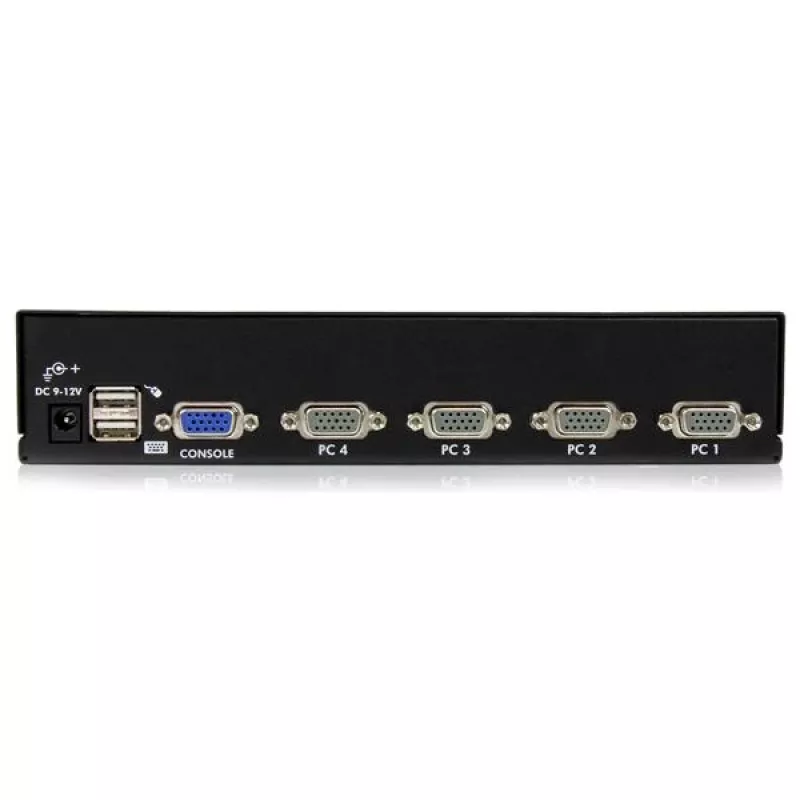 StarTech.com 4 pieslēgvietu 1U montējams statīvā USB KVM slēdzis ar OSD, 1920 x 1440 pikseļi, montāža statīvā, 5,4 W, 1U, melns