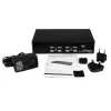 StarTech.com 4 pieslēgvietu 1U montējams statīvā USB KVM slēdzis ar OSD, 1920 x 1440 pikseļi, montāža statīvā, 5,4 W, 1U, melns