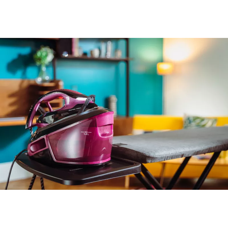 Tefal Express Vision SV8152 2800 W 1.8 L Durilium AirGlide Autoclean zole Violeta, Melna