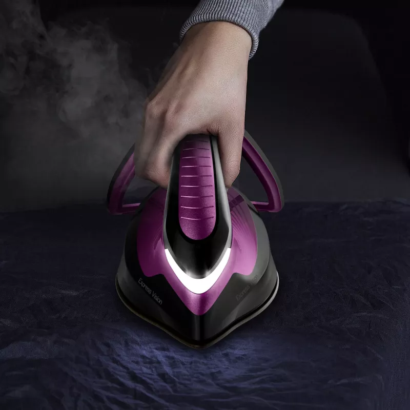 Tefal Express Vision SV8152 2800 W 1.8 L Durilium AirGlide Autoclean zole Violeta, Melna