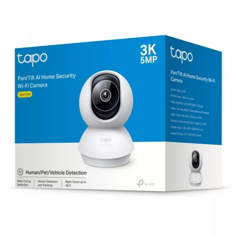 TP-Link Tapo C230(EU) Bulb IP drošības kamera Iekštelpu 2880 x 1620 pikseļi Galda virsmai