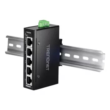 Tīkla slēdzis TRENDnet TI-ELC50 Nepārvaldāms 5-portu Fast Ethernet (10/100), 9.6–60V, sienas/DIN-sliedes stiprinājums