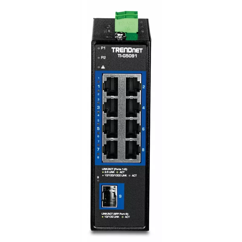 TRENDnet TI-G5091 Industrial Unmanaged 9-Port 2.5G Ethernet Switch with 10G SFP+ Port