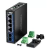 Nepārvaldāms Gigabitu Ethernet slēdzis TRENDnet TI-G51SC, 4x RJ-45 10/100/1000, 10 Gbit/s kapacitāte, 2000 MAC, 9–60V, sienas montāžai