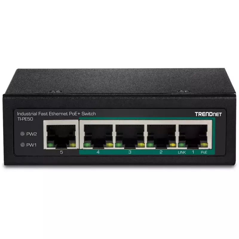 Nepārvaldāms slēdzis Trendnet TI-PE50 Power over Ethernet melns