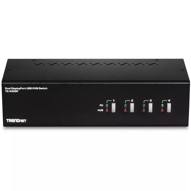 KVM slēdzis Trendnet TK-440DP Melns Sudrabs