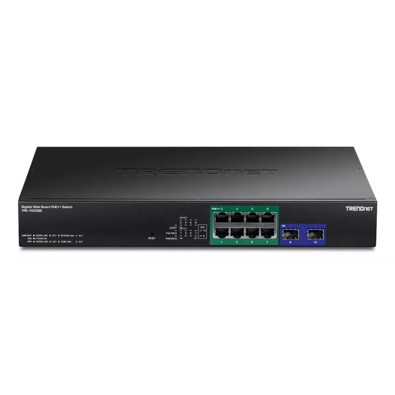 Nepārvaldāms slēdzis Trendnet TPE-1020SB 8 porti Gigabit Ethernet PoE 1U