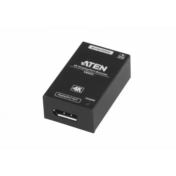 AV atkārtotājs ATEN 4K Display Port Booster VB905-AT-G — 4K (4096×2160), vadu, 20 m diapazons, 5 V/2,6 A, melns