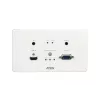 ATEN HDMI & VGA HDBaseT raidītājs ar ES sienas plāksni / PoH (4K@100m) (HDBaseT A klase)