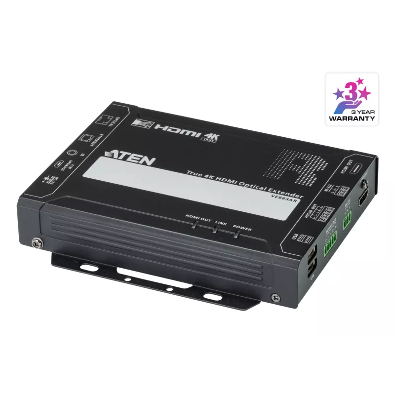 AV raidītājs un uztvērējs ATEN VE883AK2 True 4K HDMI optiskais pagarinātājs 4K@300m 10km