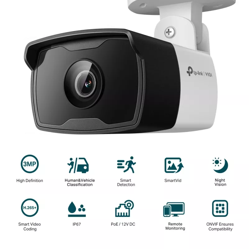 TP-Link VIGI C330I Bullet IP drošības kamera Āra 2304 x 1296 pikseļi Griesti/Siena/Stabs