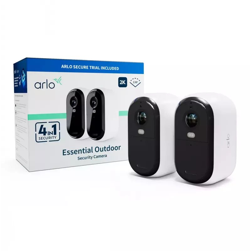 IP drošības kamera Arlo Essential 2K 2560 x 1440 bezvadu iekštelpām un ārtelpām