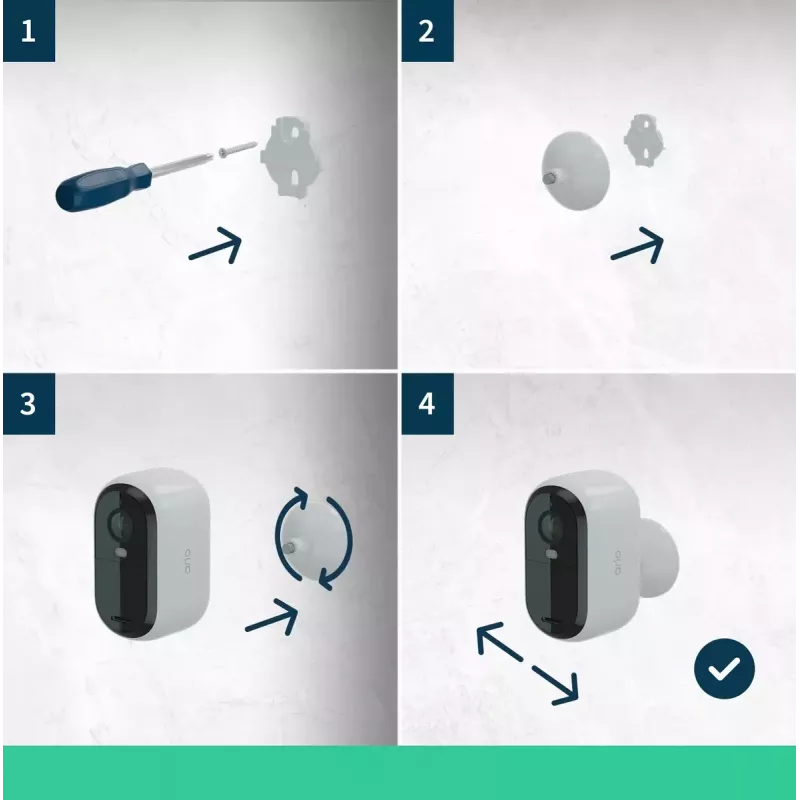 IP drošības kamera Arlo Essential 2K 2560 x 1440 bezvadu iekštelpām un ārtelpām