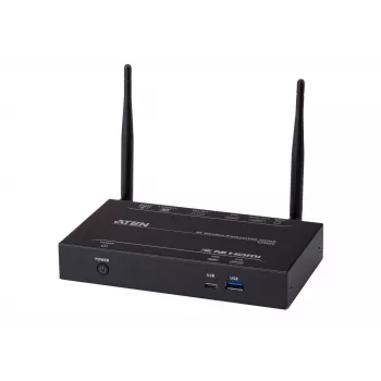 ATEN 4K bezvadu prezentāciju slēdzis, galddatora melns, HDMI, VGA, Wi-Fi 5