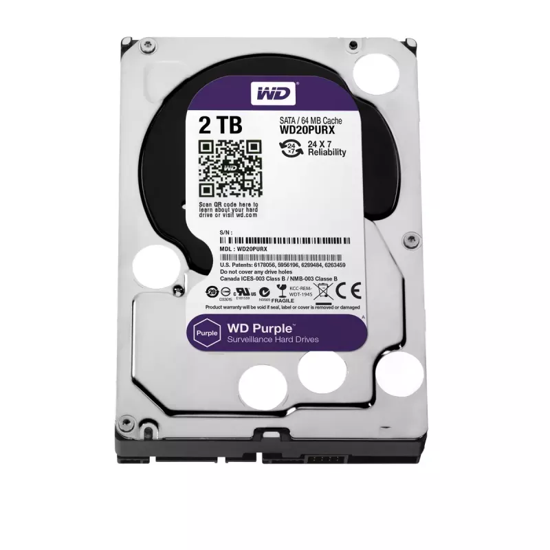Iekšējais cietais disks Western Digital Purple 2 TB 5400 RPM 64 MB 3.5 collas