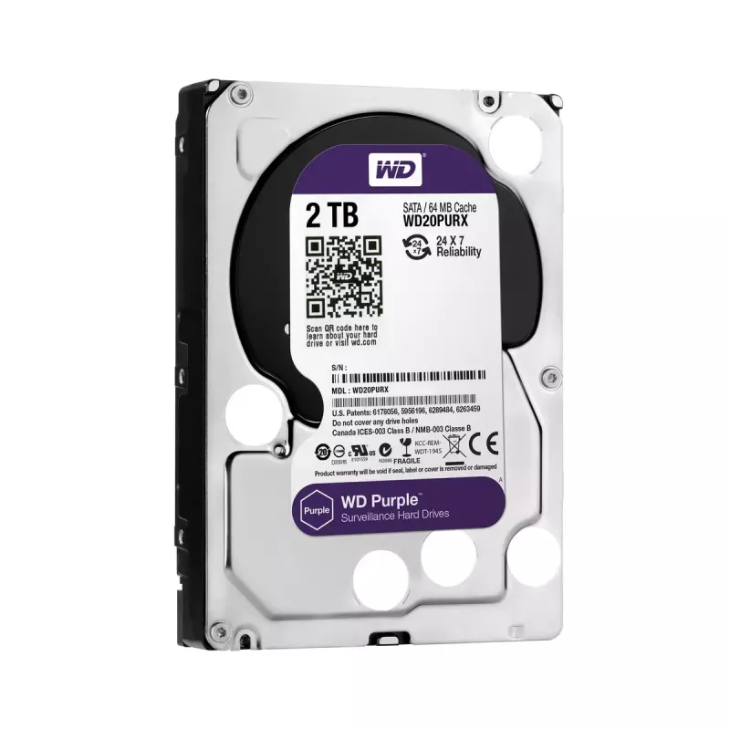 Iekšējais cietais disks Western Digital Purple 2 TB 5400 RPM 64 MB 3.5 collas