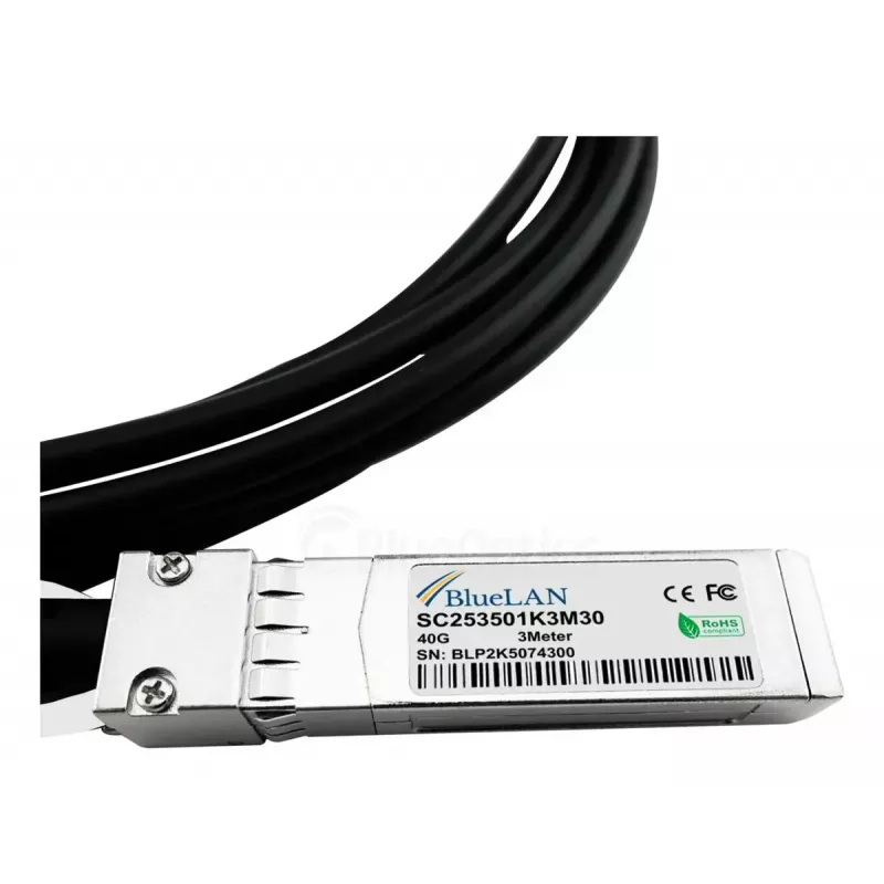DAC kabelis BlueOptics X4DACBL3-BL 3m QSFP 4x SFP+ Melns