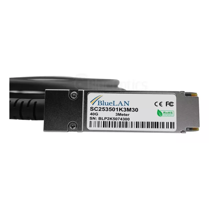 DAC kabelis BlueOptics X4DACBL3-BL 3m QSFP 4x SFP+ Melns