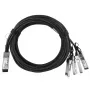 DAC kabelis BlueOptics X4DACBL3-BL 3m QSFP 4x SFP+ Melns