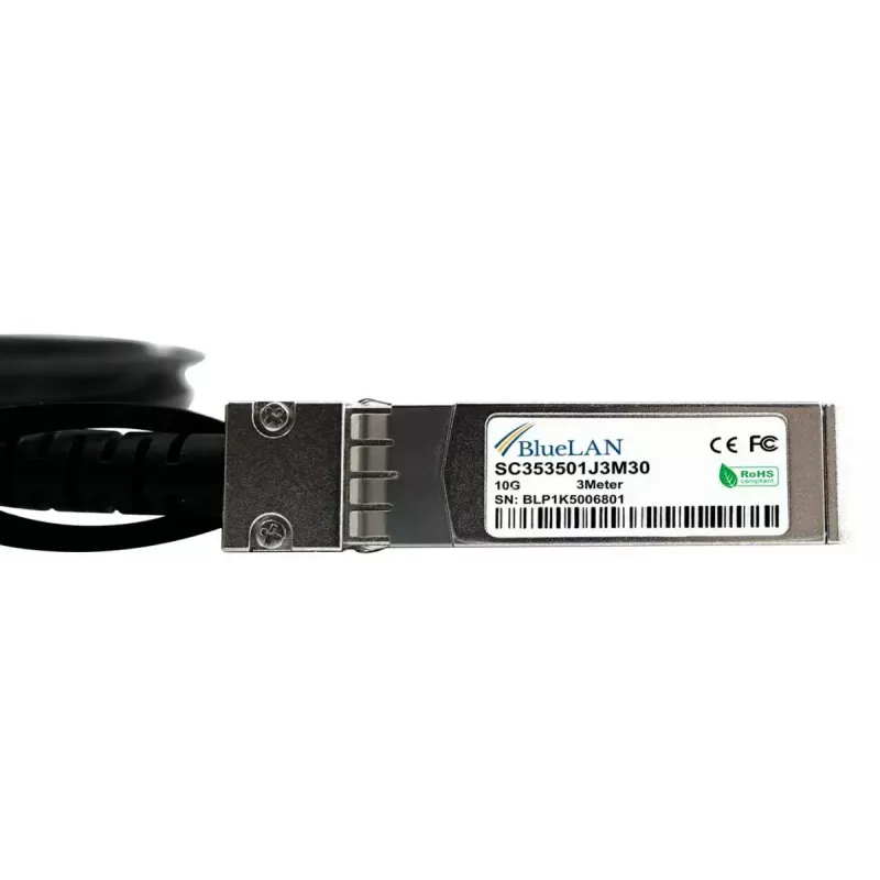 InfiniBand/optiskās šķiedras kabelis BlueOptics XDACBL3MA-BL 3 m SFP+ vīrišķais/vīrišķais