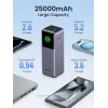 Ugreen 25000mAh 200W ātrās uzlādes ārējais akumulators pelēks