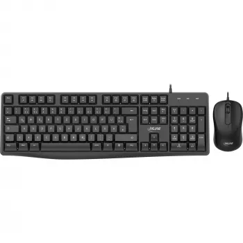 InLine Basic Desktop II, tastatūras un peles komplekts, USB kabelis, standarta DE izkārtojums