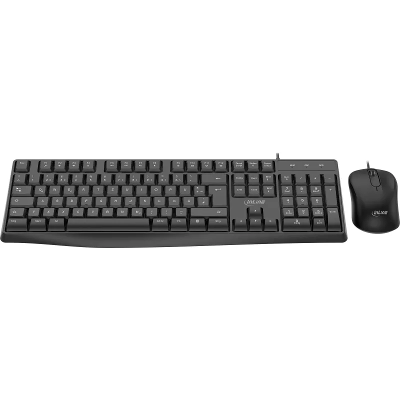 InLine Basic Desktop II, tastatūras un peles komplekts, USB kabelis, standarta DE izkārtojums