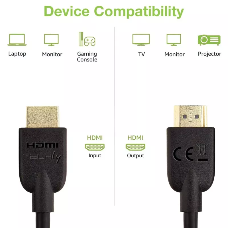 Techly ICOC HDMI2-4-050T HDMI kabelis 5 m HDMI A tips (Standarta) Melns