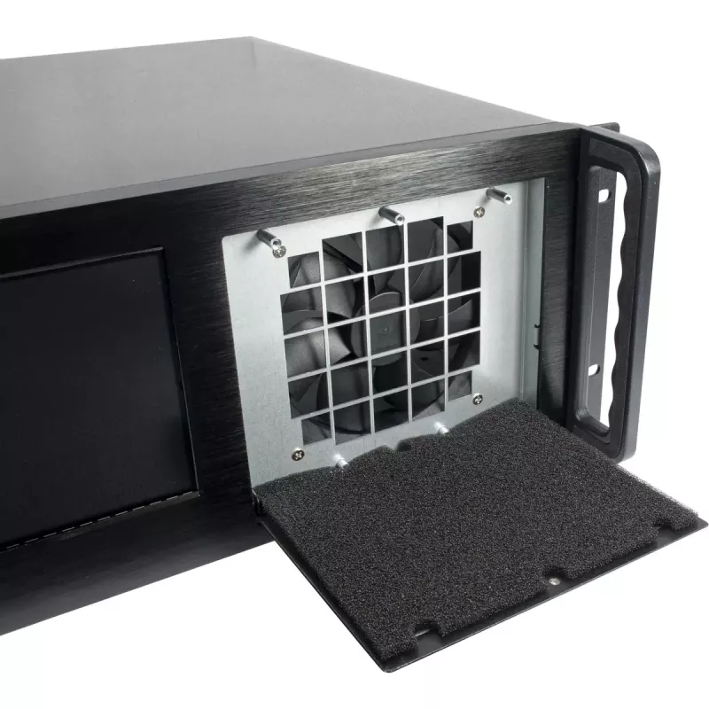 Serveru statīvs Inter-Tech 4U-4460 TFT melns 1x 120mm ventilators 5.25 collu HDD