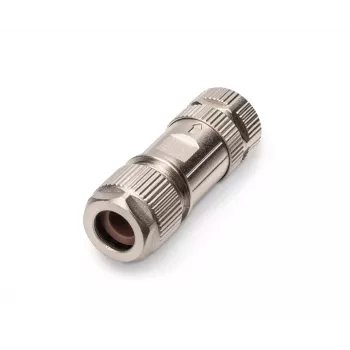 Digitus CAT 6A M12 Jack X-kodēts IP67 plakans vīriešu savienotājs, sudraba krāsā