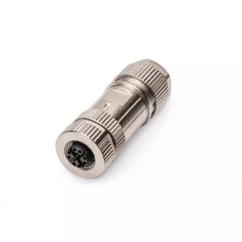 Digitus CAT 6A M12 Jack X-kodēts IP67 plakans vīriešu savienotājs, sudraba krāsā