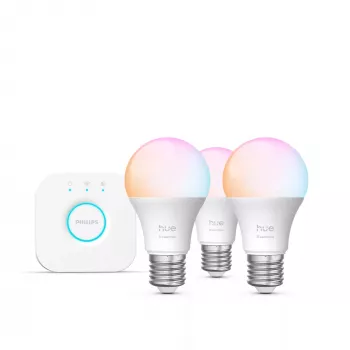 Viedā apgaismojuma komplekts Philips Hue White and colour ambience Essential — 3× E27 viedās spuldzes, 806 lm, 8 W, Bluetooth/Zigbee
