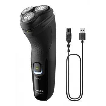 Philips X3021/00 vīriešu skuveklis, rotējošais skuveklis, trimmeris, melns