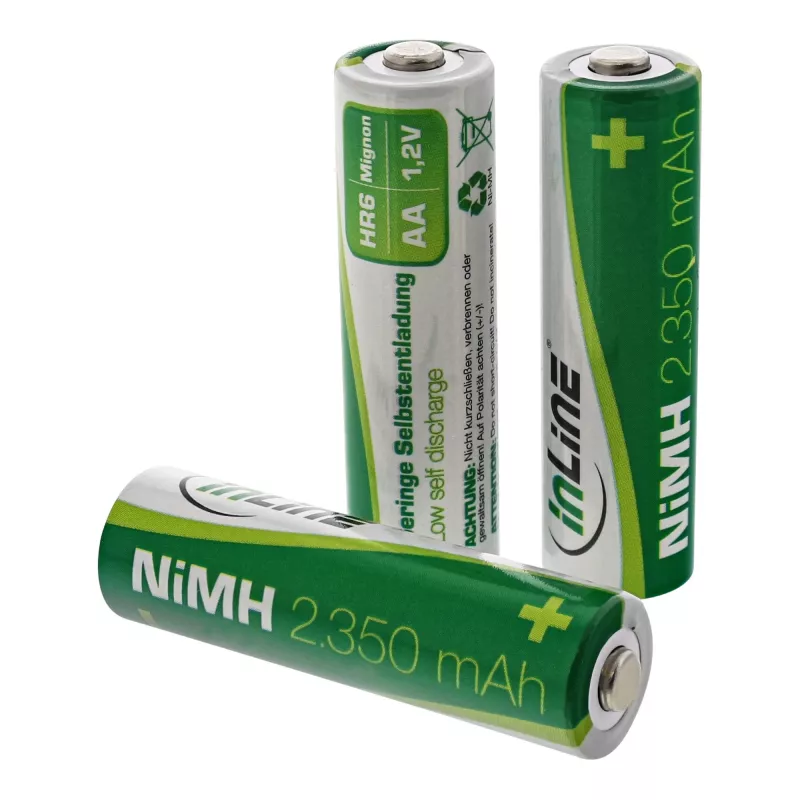 InLine NiMH uzlādējamā baterija, Mignon (AA), 2350 mAh, gatava lietošanai